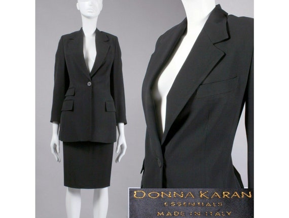 M 10 Vtg 1990s DK Donna Karan Essentials Black Lab