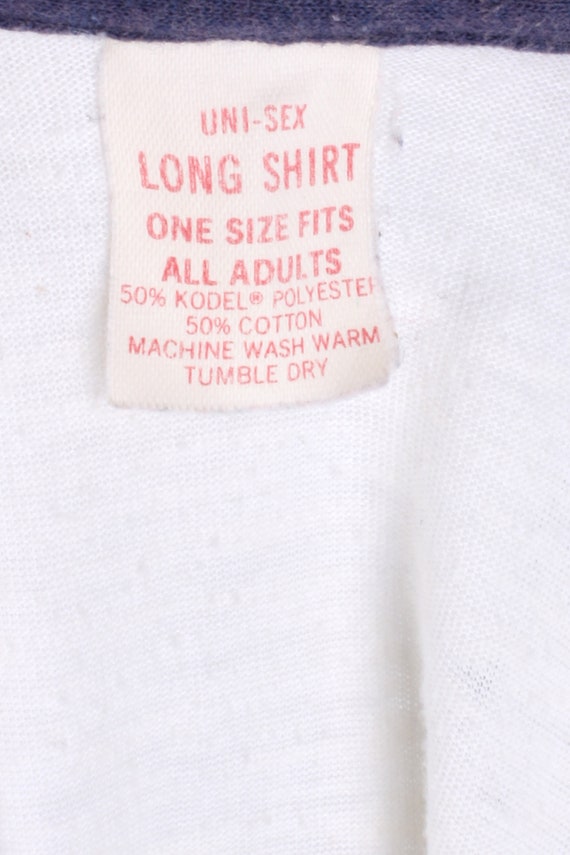 OS Vintage 1970s Thin Long Night Shirt Single Sti… - image 8