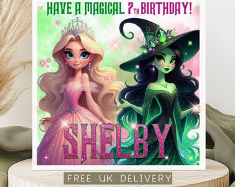 Personalised Witch Princess Birthday Card | Unique Musical Theatre Gift
