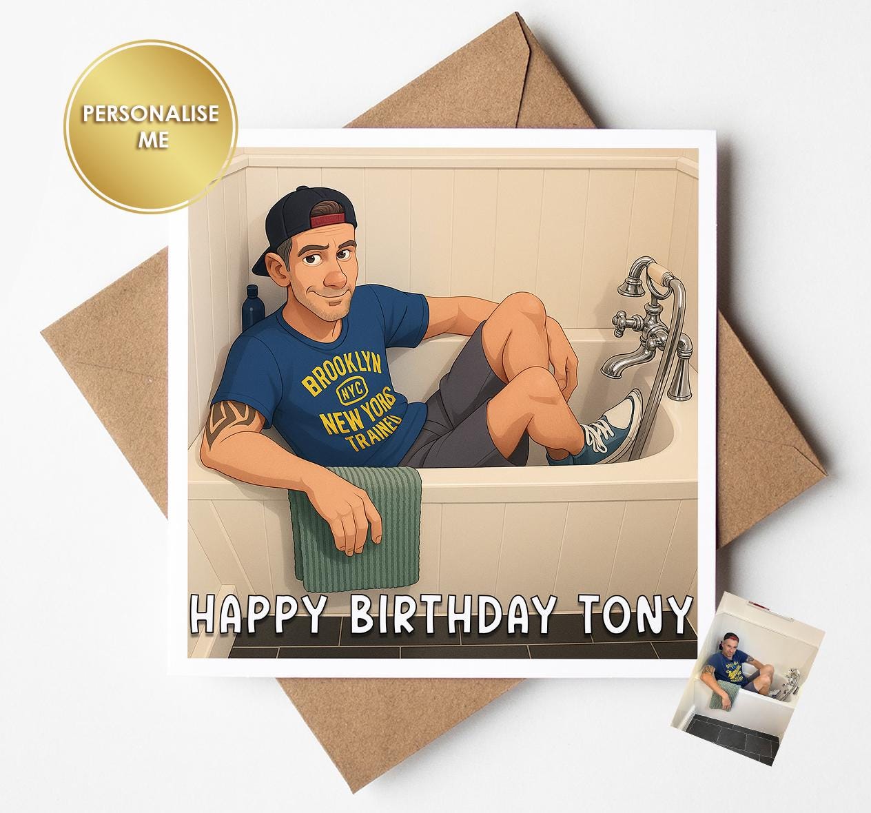 Personalised Animated Cartoon Style Birthday & Greeting Cards from Your Own Photo | Great Gift for Any  Birthday, Cartoon birthday card.