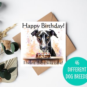 Hunde Geburtstagstorte Karte - Lustiges Haustier, Geburtstag vom Hund - Einzigartige Haustier Feier Grußkarte - Niedliche Welpen Geschenke & Wünsche - 46 Rassen