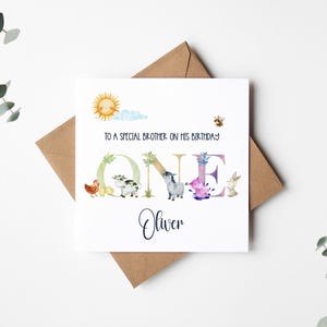 Carte 1er anniversaire garçon | Un design adorable et amusant pour la première célébration d'un bébé garçon | Cadeau parfait et souvenir
