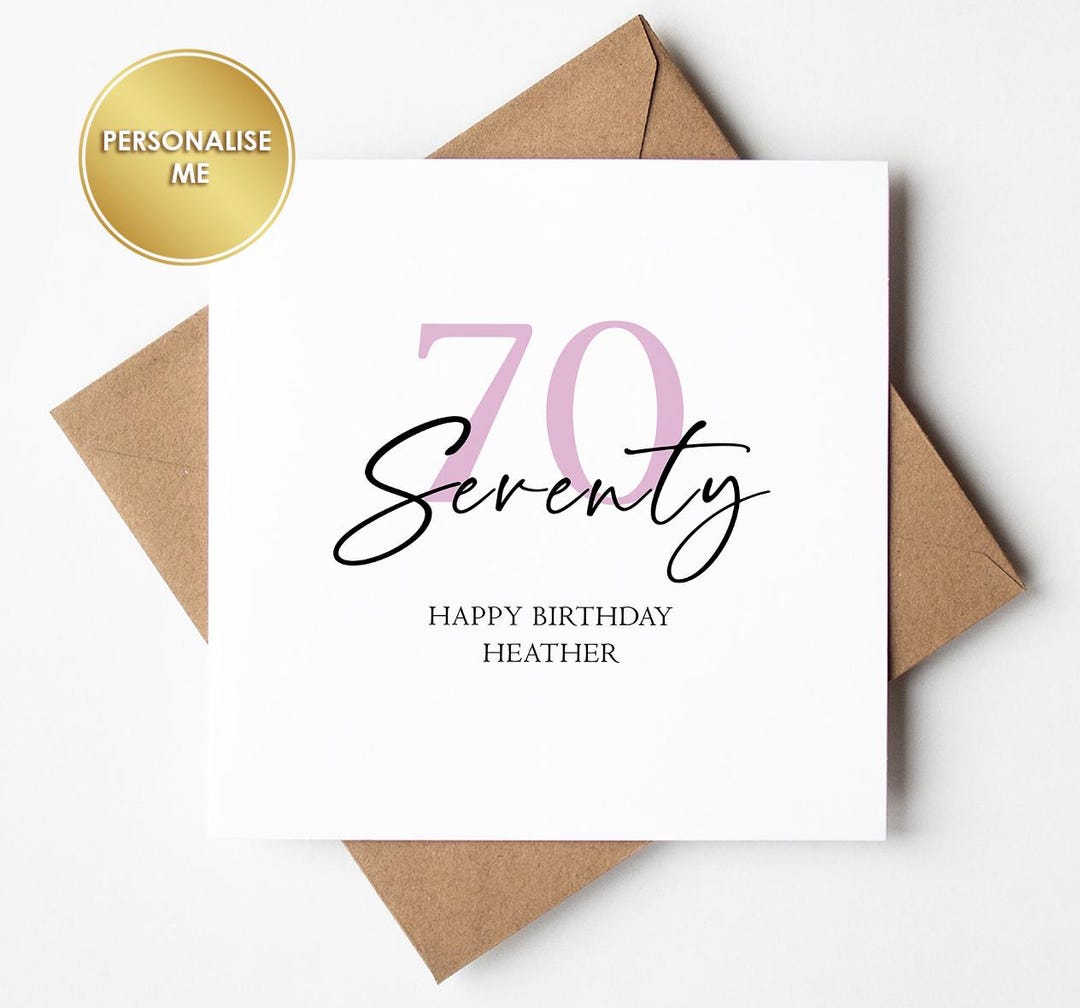 Personalised 70th Birthday Card | Custom Milestone Gift for Him or Her