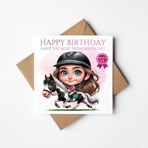 Personalised Foiled Girls Birthday Card | Horse Riding Card for Her |Custom Card, Unique Gifts,  Fun & Thoughtful Greeting Card