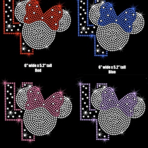 Minnie Mouse 4th birthday iron on rhinestone transfer your color choice