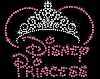 5.5" Minnie Mouse Disney Princess tiara iron on rhinestone transfer your color choice