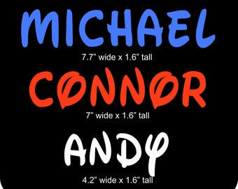 Disney font personalized boy NAME vinyl transfer applique patch