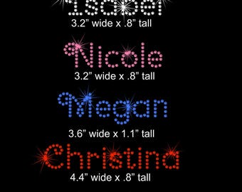Personalize it - Your NAME in small 1" cute Curly font iron on transfer--up to 10 letters