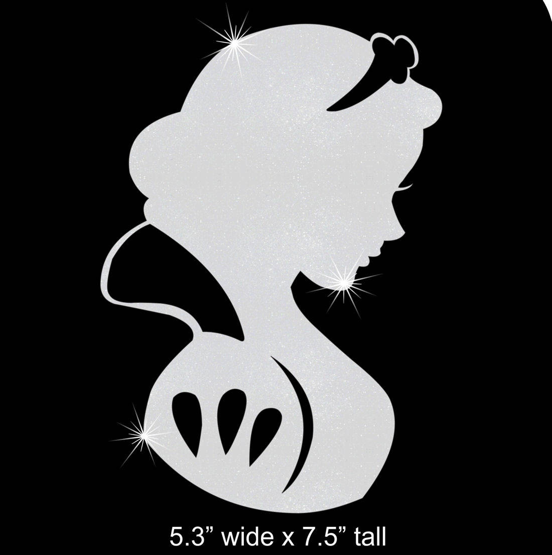 Download Snow White silhouette iron on glitter vinyl transfer ...