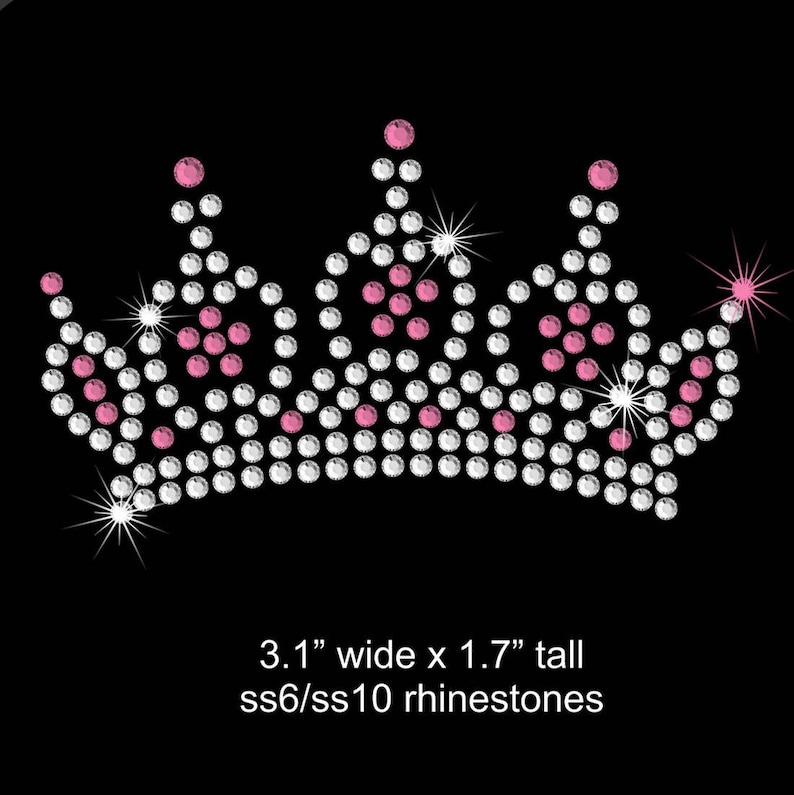 Gold Crown Rhinestone Transfer Iron On Tiara Pageant