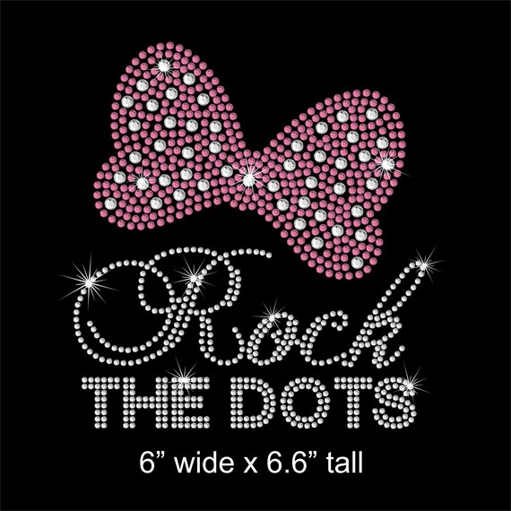 Minnie Bow Rock the Dots (child) Iron on Rhinestone Transfer  display picture 1