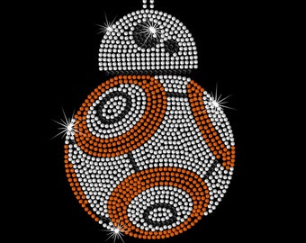 Stars Wars BB8 iron on rhinestone transfer DIY applique bling patch