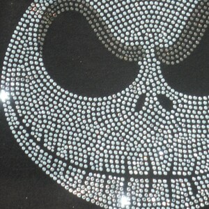 8" JACK SKELLINGTON iron on rhinestone BLING transfer (Nightmare before Christmas) for shirt