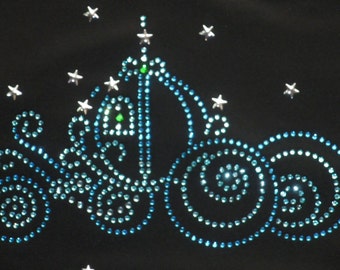 7.5" Cinderella hot fix iron on rhinestone transfer for Disney t-shirt