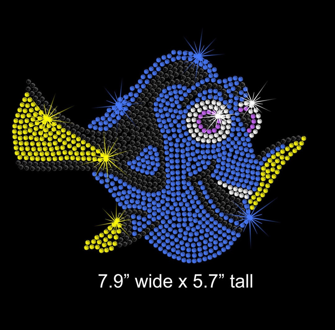 7.9" Dory (finding Nemo) Iron on Rhinestone Transfer Applique Patch - Etsy