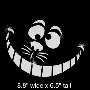 8.8&quot; Cheshire Cat (Alice in Wonderland) iron on glitter vinyl transfer patch DIY applique
