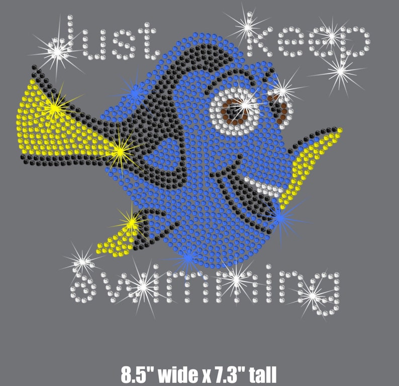 8.5" Dory (finding Nemo) Iron on Rhinestone Transfer Applique Patch - Etsy