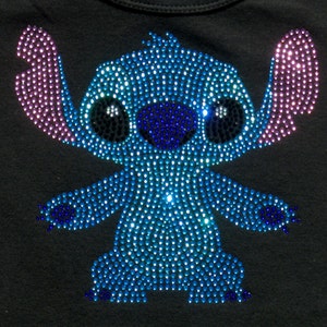 7.5&quot; Stitch iron on rhinestone transfer applique patch bling from Lilo & Stitch