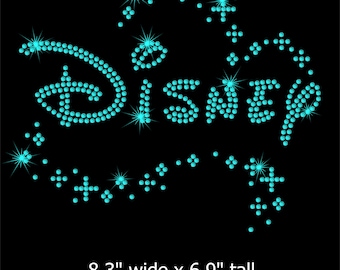 Choose Color for Sparkle Disney iron on rhinestone transfer bling TRANSFER