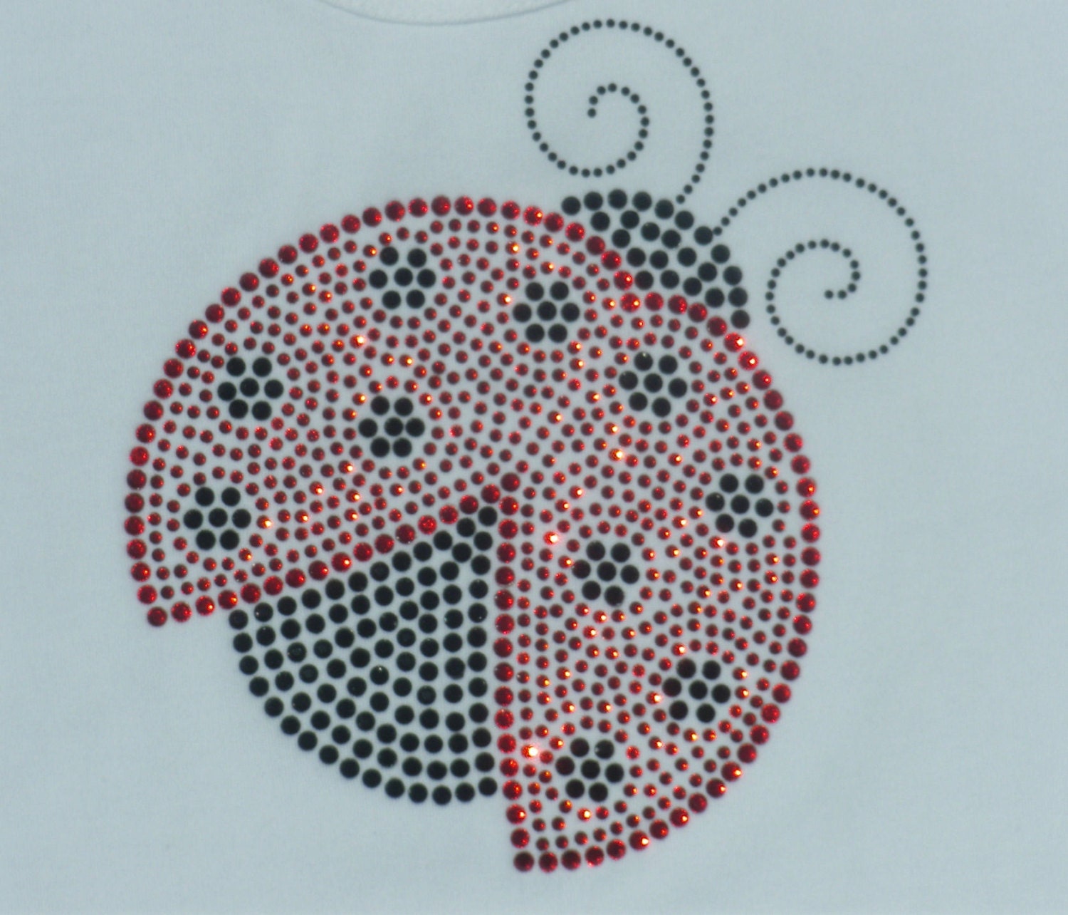 6.4 Black/red LADYBUG Rhinestone Iron on Transfer Lady Etsy