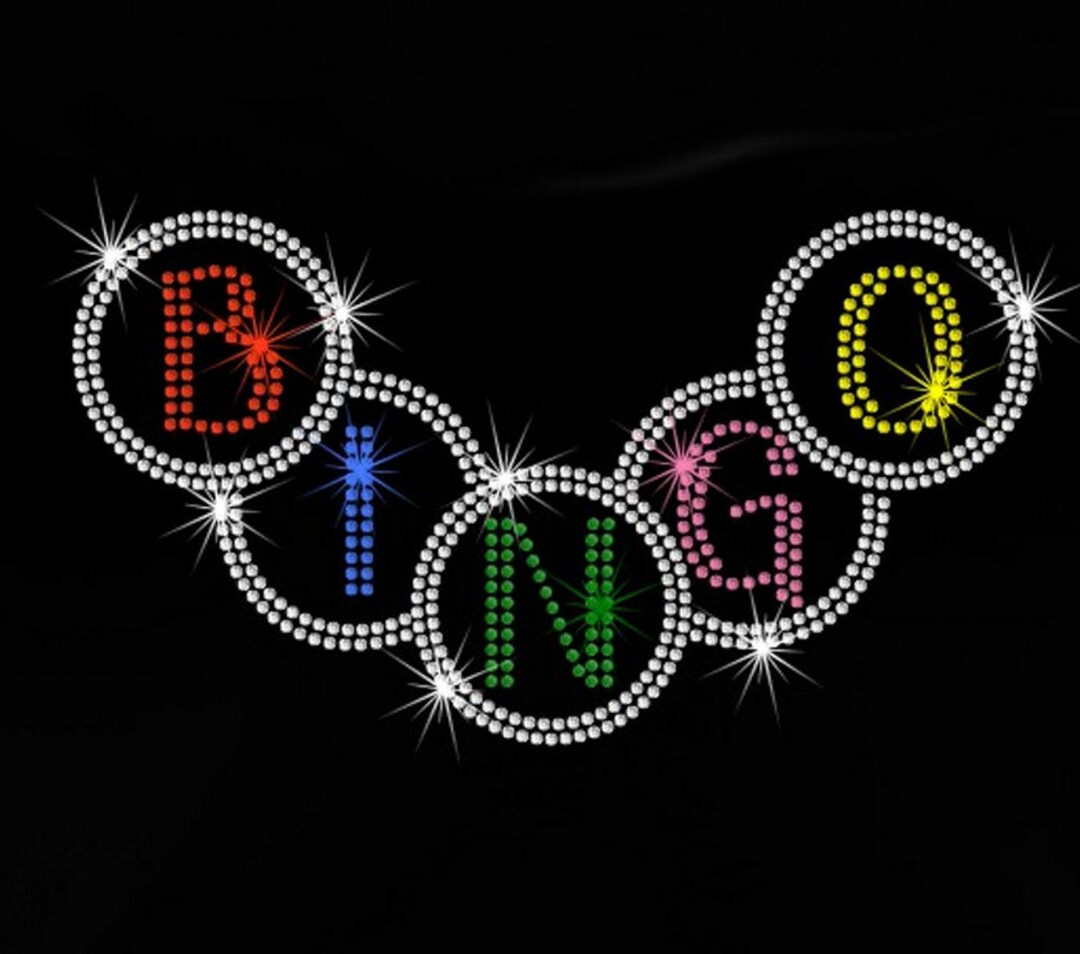 9.8" BINGO Iron on Rhinestone Transfer Applique Bling Patch - Etsy
