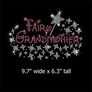 Fairy Grandmother Pixie Dust Wand iron on rhinestone Disney bling TRANSFER for shirt your color choice