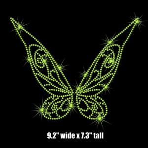 9.2" Tinkerbell wings (your color choice) iron on rhinestone transfer applique patch