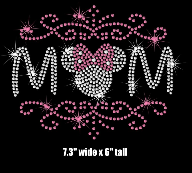 7.3 Disney Mom Minnie Mouse Scroll iron on rhinestone transfer image 3