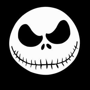 May include: Black and white illustration of a cartoon character with a stitched mouth and a mischievous grin.