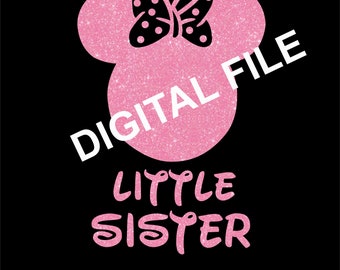 Minnie Mouse Little Sister SVG JPEG instant digital file download for vinyl cutters