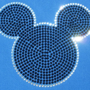 7.5&quot; Mickey Mouse iron on rhinestone TRANSFER for Disney t-shirt