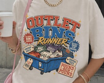 Comfort Colors® Outlet Bins Runner Shirt, Goodwill Thrifting Tee, Vintage Clothes Collector Gift, Thrift Store Shopping Outfit