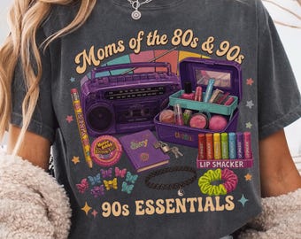 Moms of the 80s 90s Shirt, 90s Essentials Tee, 40th Birthday Gift for Her, Retro Cartoon Friends Nostalgia T-shirt, 80s Party Mom Outfit