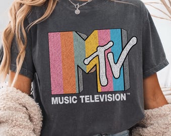 MTV Vintage Logo Shirt, Retro 80s 90s Music Television Tee, Classic TV Signal Graphic T-Shirt, Music Lover Gift Tee