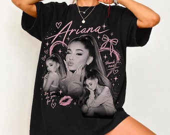 Ariana Grande Y2K Shirt, Vintage 90s Pop Music Merch, Coquette Bow Graphic Tee, Eternal Sunshine Concert Tour Sweater