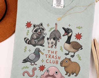 The Trash Club animals T-Shirt | Raccoon, Pigeon, Goose, Opossum design
