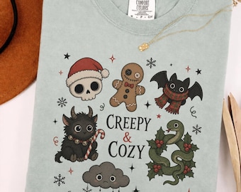 Creepy & Cozy Cute Halloween Christmas T-Shirt, for Kids and Adults