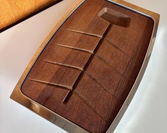 Vintage MCM Danish Modern Carving/Cutting Board & Serving Tray Set