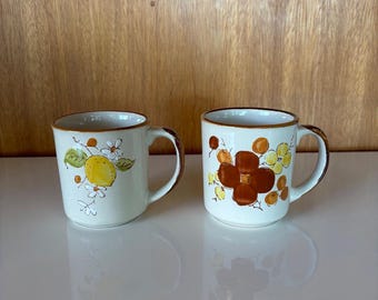 Vintage 1970's stoneware mugs made in Korea. Sold individually.