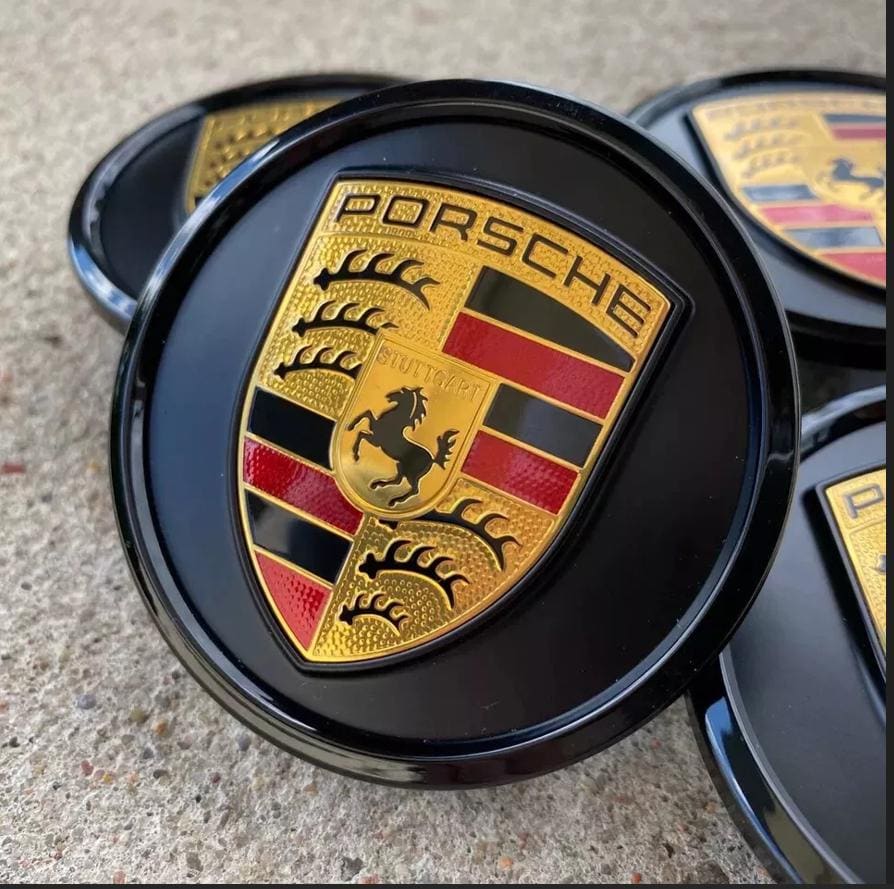 4pcs Set Porsche Wheel Center Cap Gloss Black 76mm