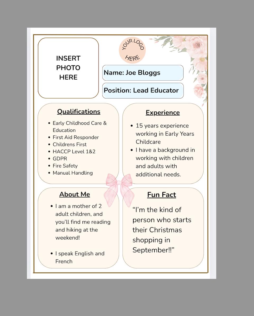 Support Staff Profile.pdf Staff Profile Template - Etsy