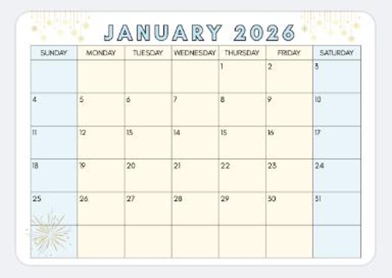 2026 Seasonal Printable Calendar | Cute Monthly Planner | Instant ...