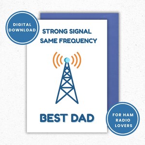 Carte de fête des pères radio-amateur, cadeau de fête des pères beau-père radio-amateur, meilleur cadeau papa, cadeau radio amateur pour grand-père, carte pour papa, cadeau oncle