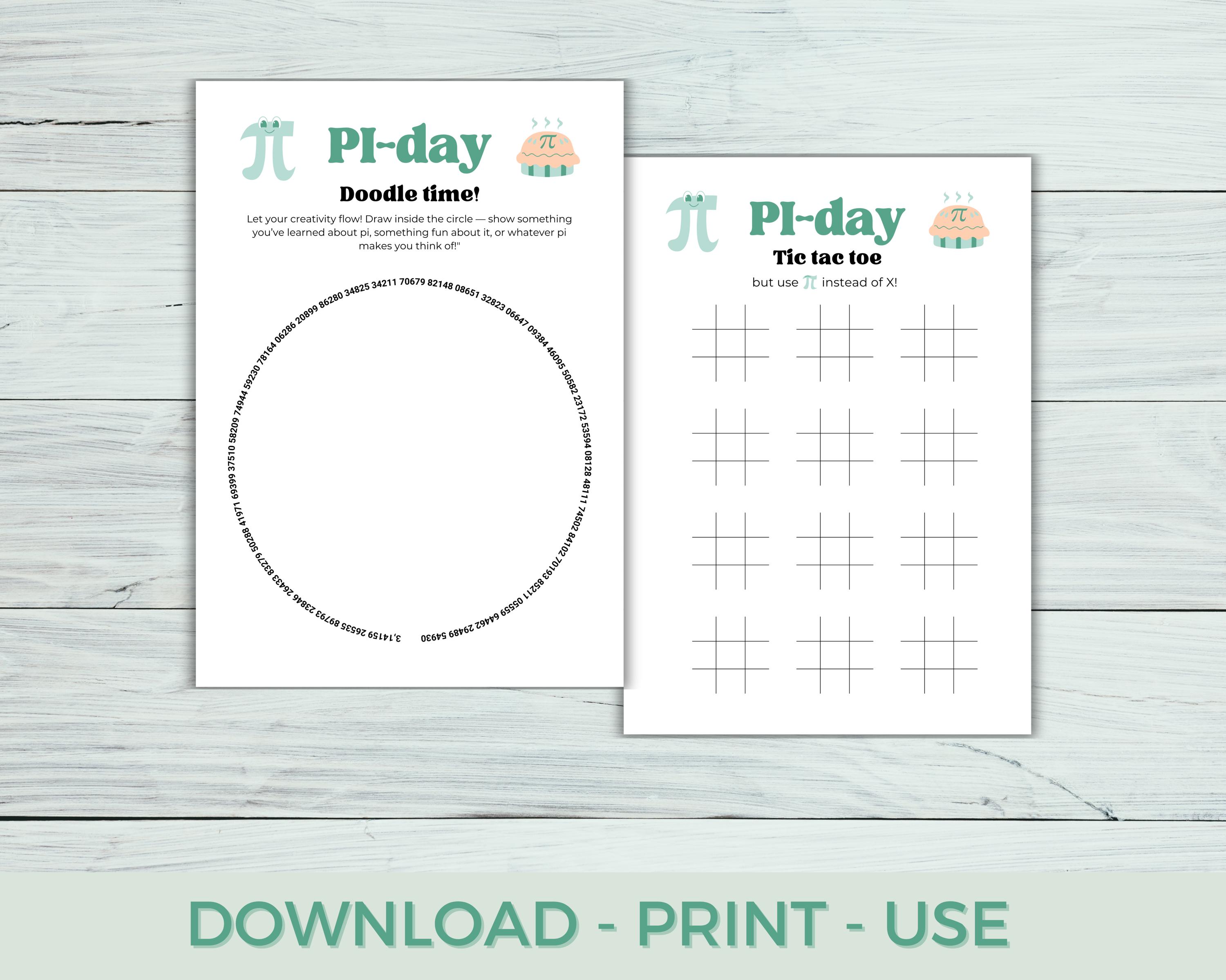 Pi Day Activity Bundle, Printable Games for Pi Day Party, Math