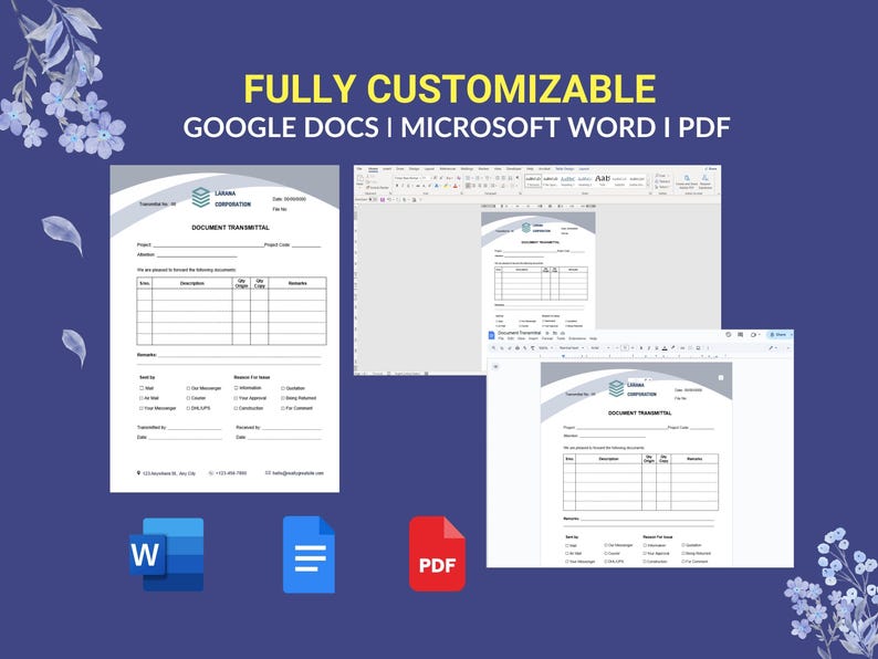 Construction Transmittal Form | Editable Word | Project Management ...