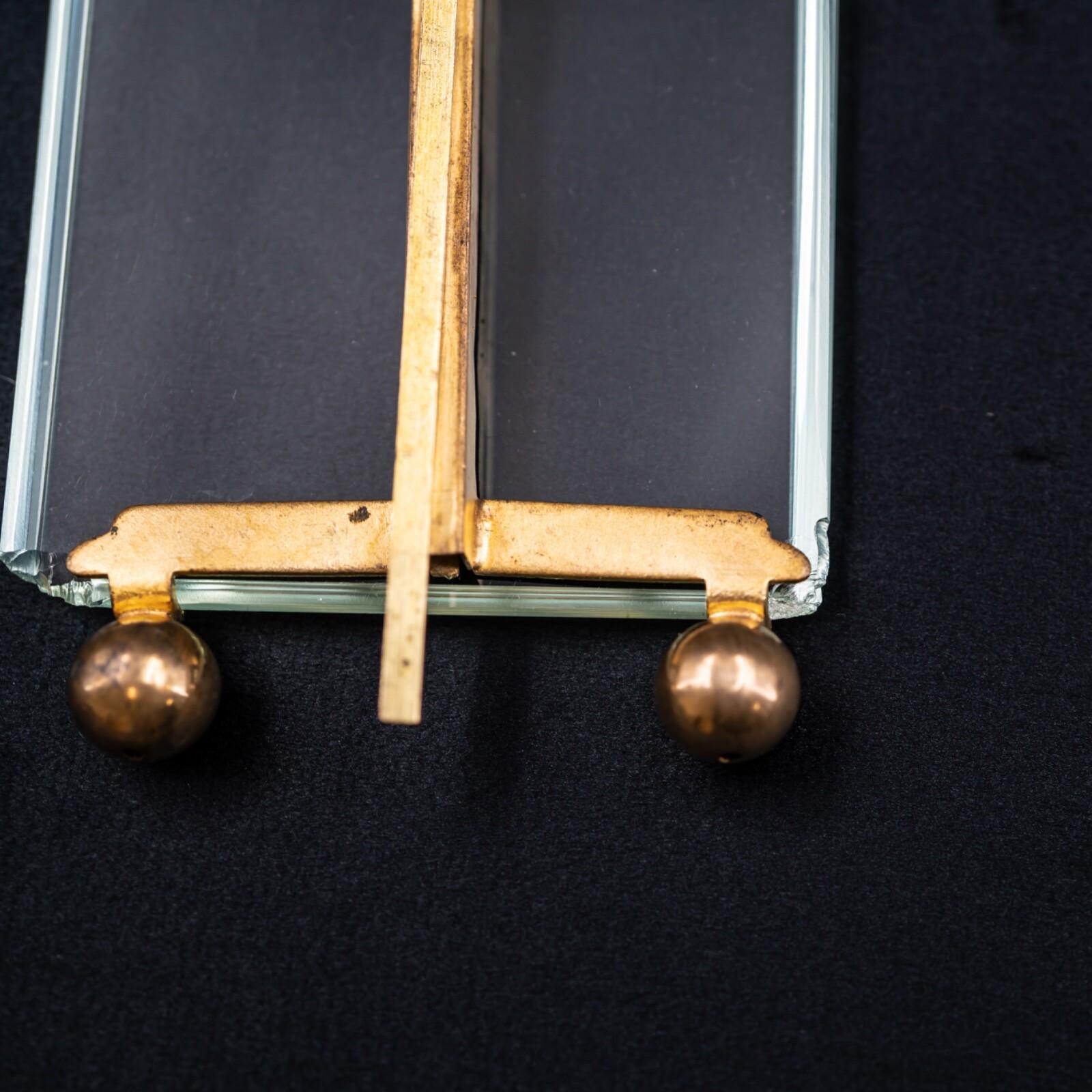 アンティークフレンチフォトフレーム ベベルガラス ブロンズ リボン