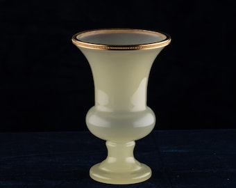 オパリンガラス花瓶　ガラス花瓶 ヴィンテージ オパリンガラス フラワーベース｜アンティーク雑貨