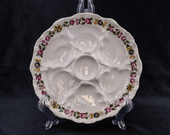 Antique French Limoges Oyster Plate CHARLES AHRENFELDT c1903 Porcelain