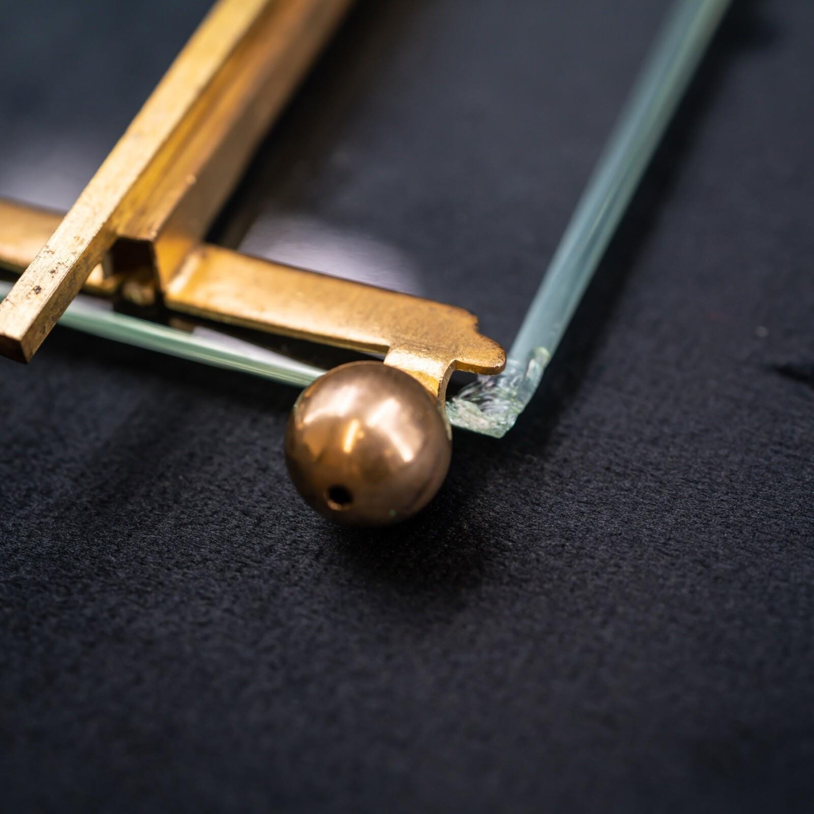 アンティークフレンチフォトフレーム ベベルガラス ブロンズ リボン