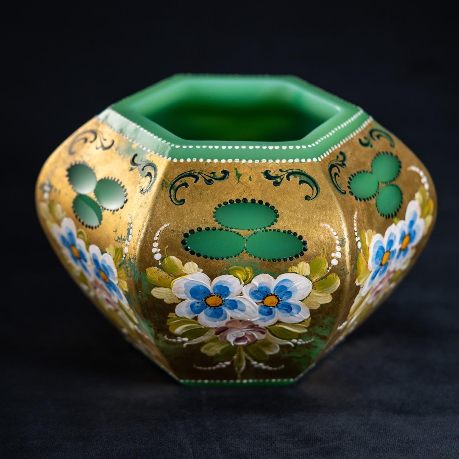 MURANO OPALINE FERRO ハイエナメル ハンドペイント 宝石箱 MURANO OPALINE FERRO ハイエナメル ハンドペイント 宝石箱